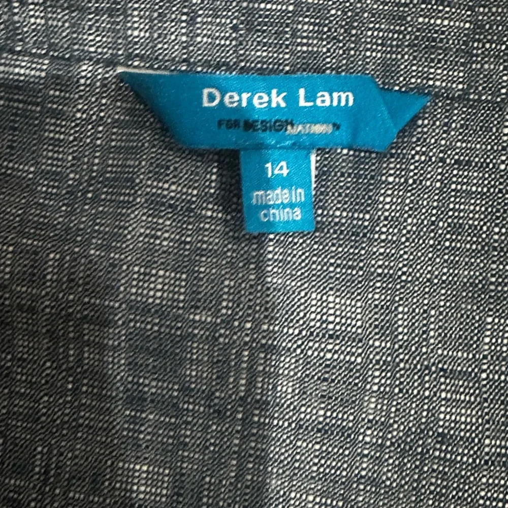 Women’s Derek Lam Chambray Denim Mini Button Down Dress Classic SZ 14 - Picture 7 of 8